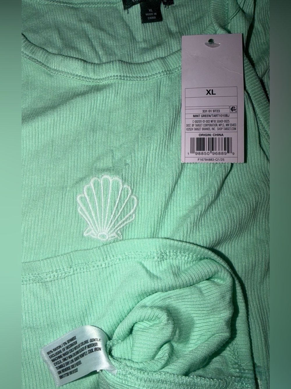 *new* Wild Fable Mint Shell-Embroidered Ribbed Tank - Picture 6 of 7